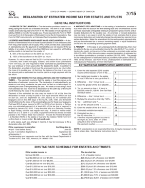 Hawaii Form N-5 2015