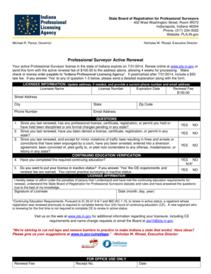Professional Surveyor Active Renewal Form