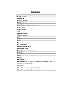 Optometry License Application Form