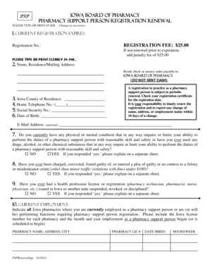 Iowa Pharmacy Support Person Registration Renewal