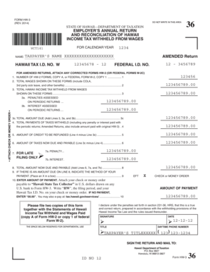 Hawaii Employer Annual Return Form