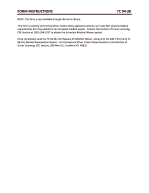 CDL Request for Medical Waiver