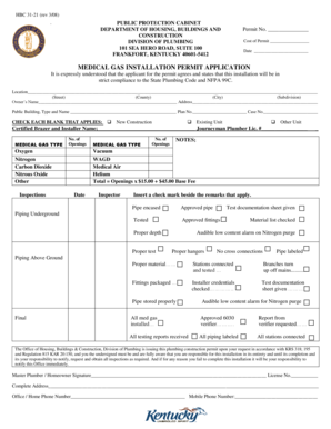 Medical Gas Installation Permit Application