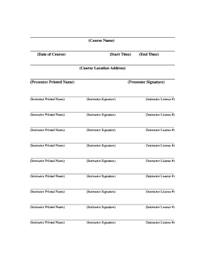 Course Completion Form