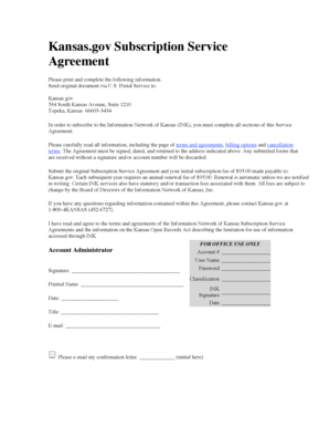 Kansas.gov Subscription Service Agreement