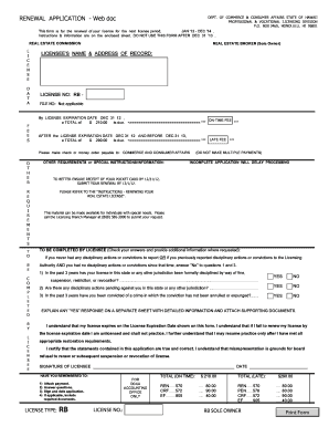 Hawaii Real Estate Broker Renewal Application