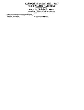 Schedule of Dependent(s) and Filing Status Statement