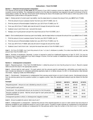 Louisiana Underpayment of Individual Income Tax Penalty Computation