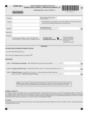 Maine Estimated Payment Return for Insurance Tax
