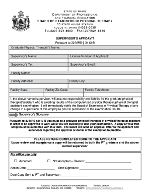 Supervisor's Affidavit Form - Maine.gov - maine