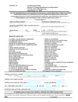 Louisiana State Police Background Check Request Form