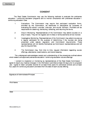 Real Estate Commission Consent Form