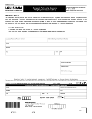 Louisiana Composite Partnership Electronic Filing Payment Voucher