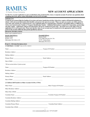 New Account Application