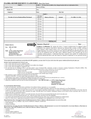 FSA/HRA Reimbursement Claim Form