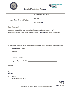 Denial of Restriction Request