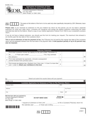 Louisiana Fiduciary Return Extension Form