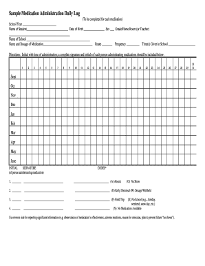 Medication Administration Daily Log