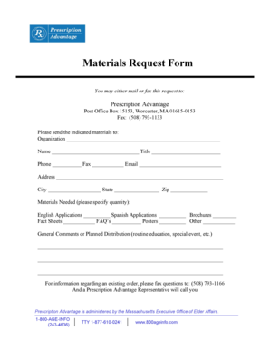 Materials Request Form