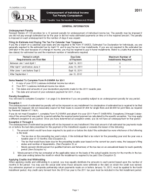 Louisiana Underpayment Penalty Form R-210NRA
