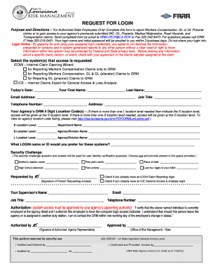 Louisiana State Agency Login Request Form