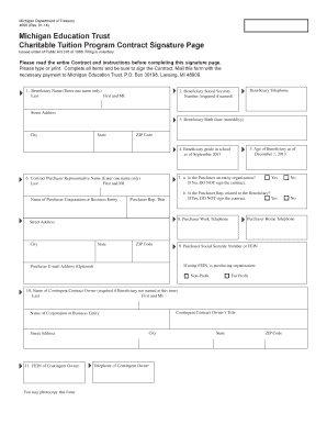 Michigan Education Trust Tuition Program Contract