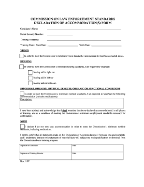 Declaration of Accommodations Form