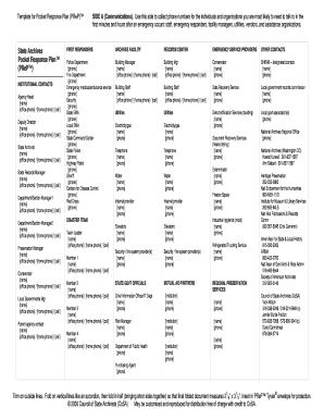 Pocket Response Plan Template