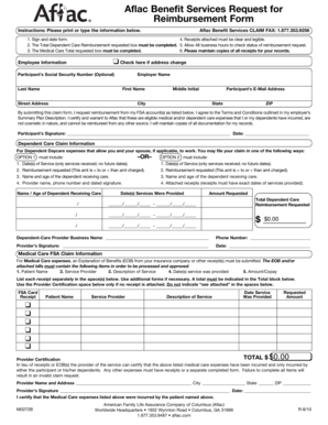 Aflac Benefit Services Reimbursement Form