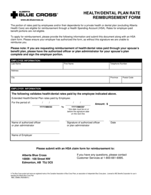Health/Dental Plan Reimbursement Form