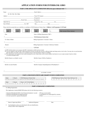 Interbank Giro Application Form