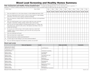 Blood Lead Screening and Healthy Homes Questionnaire