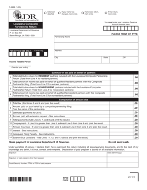 Louisiana Composite Partnership Return