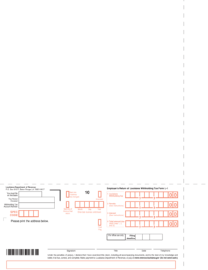Louisiana Employer Withholding Tax Form L-1