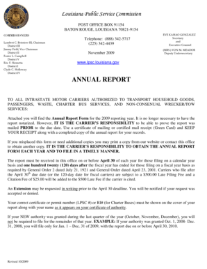 Louisiana Motor Carrier Annual Report