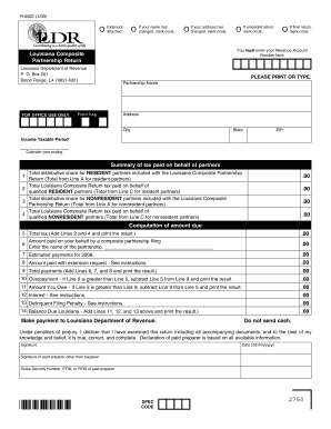 Louisiana Composite Partnership Return