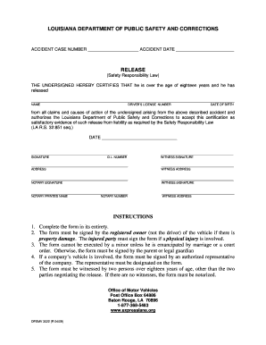 Louisiana Accident Release Form