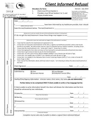 Client Informed Refusal Form