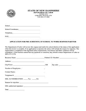 Fillable Online nh Pre-Screening Form - NH.gov Fax Email Print - pdfFiller