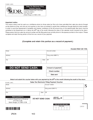 Louisiana Sales Tax Electronic Filing Payment Voucher