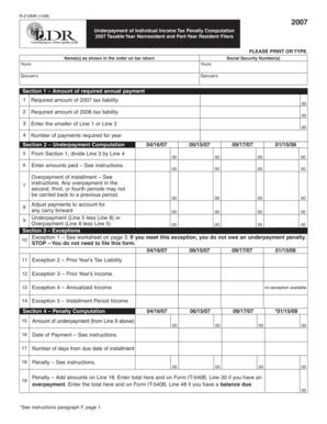 Underpayment of Individual Income Tax Penalty Computation