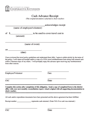 Cash Advance Receipt