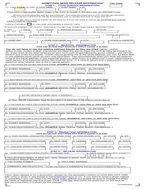 Hometown News Release Form