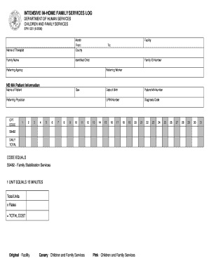 Intensive In-Home Family Services Log