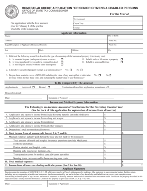 North Dakota Homestead Credit Application