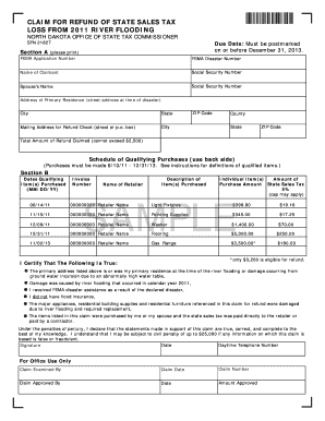 North Dakota Sales Tax Refund Form