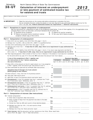 North Dakota Schedule 38-UT