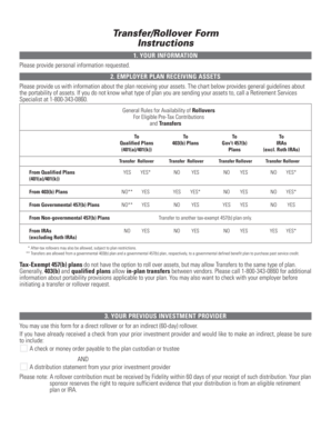 Retirement Account Transfer/Rollover Form
