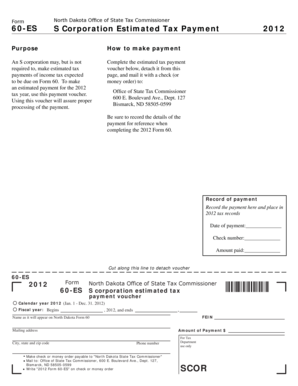 North Dakota S Corporation Estimated Tax Payment Voucher