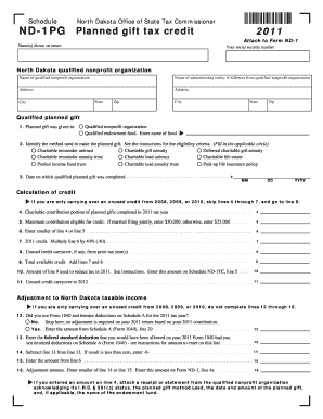 North Dakota Planned Gift Tax Credit Form